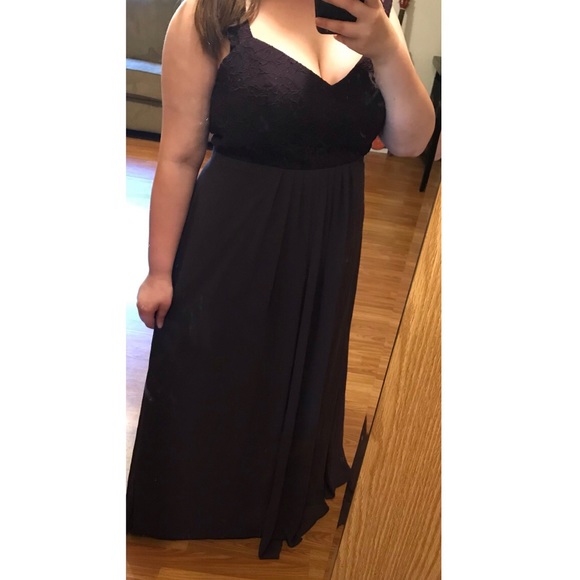 Plum Purple Prom Dress w/ Button Down back Size 16 - Picture 1 of 8